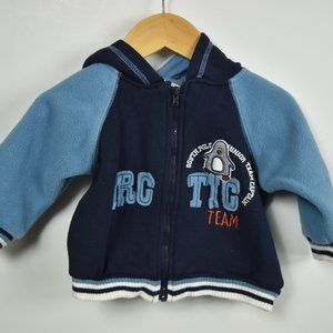 Blue collage style fleece hoodie 12 M